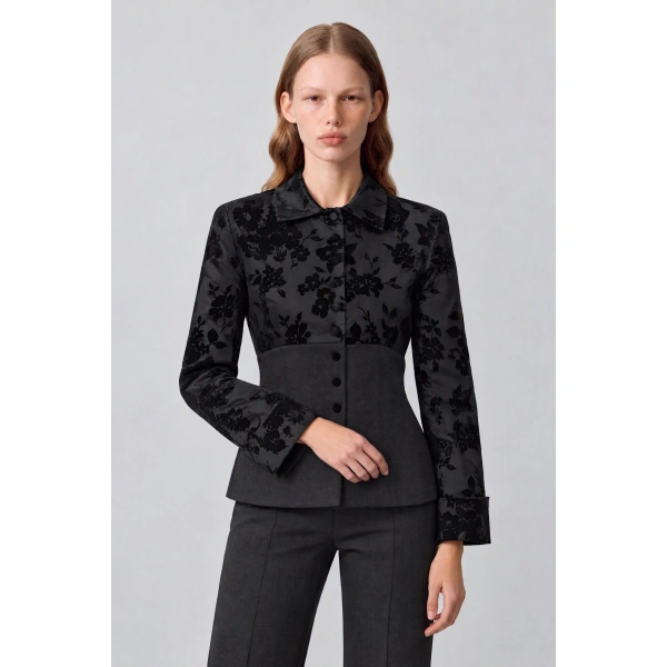 Destree Mey Adorned Wool Jacket in Black | Blazers | Coveti