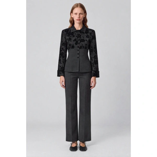 Destree Mey Adorned Wool Jacket in Black | Blazers | Coveti