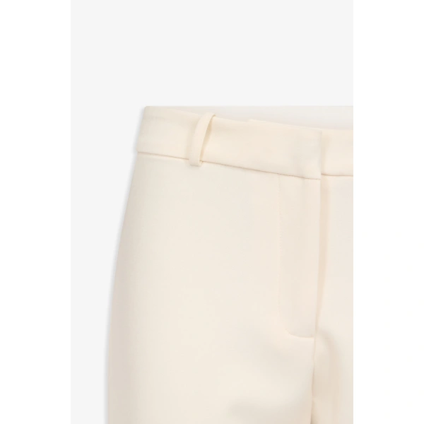 Destree Talia Tapered Tailored Trousers in Ecru | Tailored Pants | Coveti