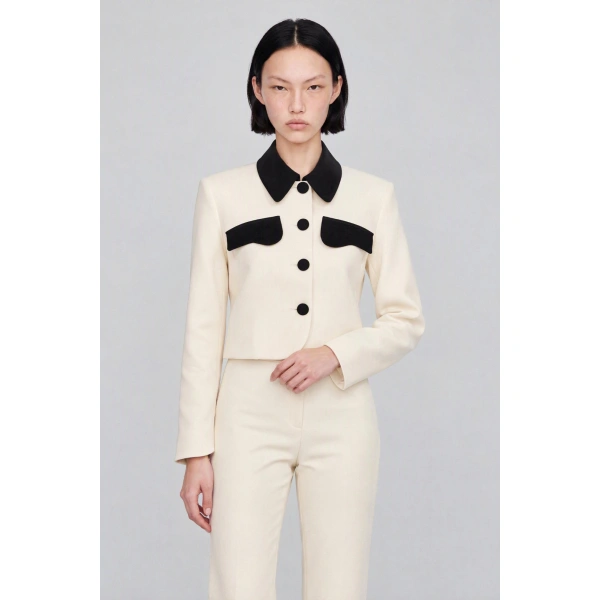 Destree Tatiana Suit Bico Jacket in Black and White | Blazers | Coveti