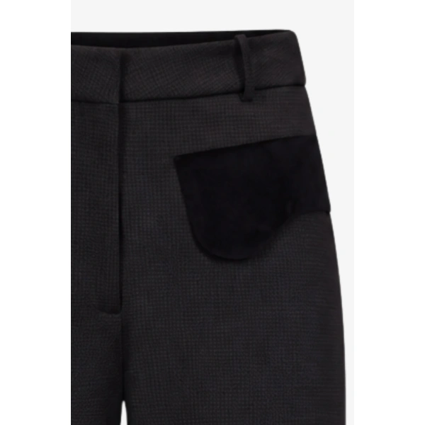 Destree Tina Stretch Straight Trousers in Black | Tailored Pants | Coveti