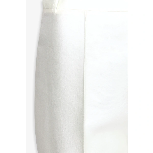 Destree Yoshitomo Satin Trousers in White | Tailored Pants | Coveti