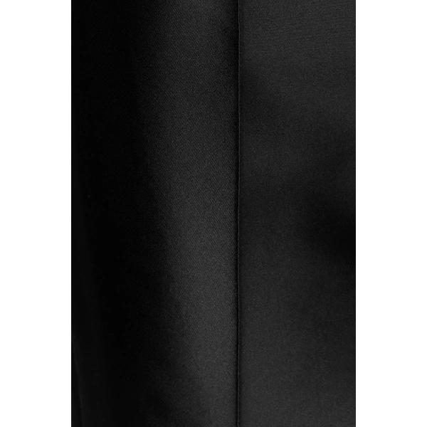 Destree Yoshitomo Satin Wide-Leg Trousers in Black | Wide-Leg Pants | Coveti