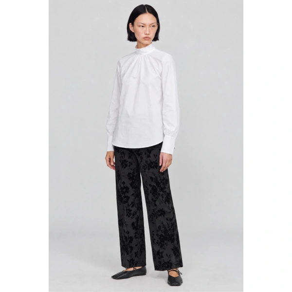 Destree Yoshitomo Soft Adorned Cotton Trousers in Black | Tailored Pants | Coveti