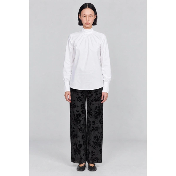 Destree Yoshitomo Soft Adorned Cotton Trousers in Black | Tailored Pants | Coveti