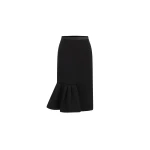 Dice Kayek Asymmetric Hem Midi Skirt in Black | Midi Skirts | Coveti