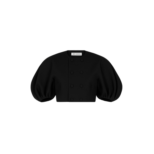 Dice Kayek Balloon Sleeve Jacket in Black | Jackets | Coveti