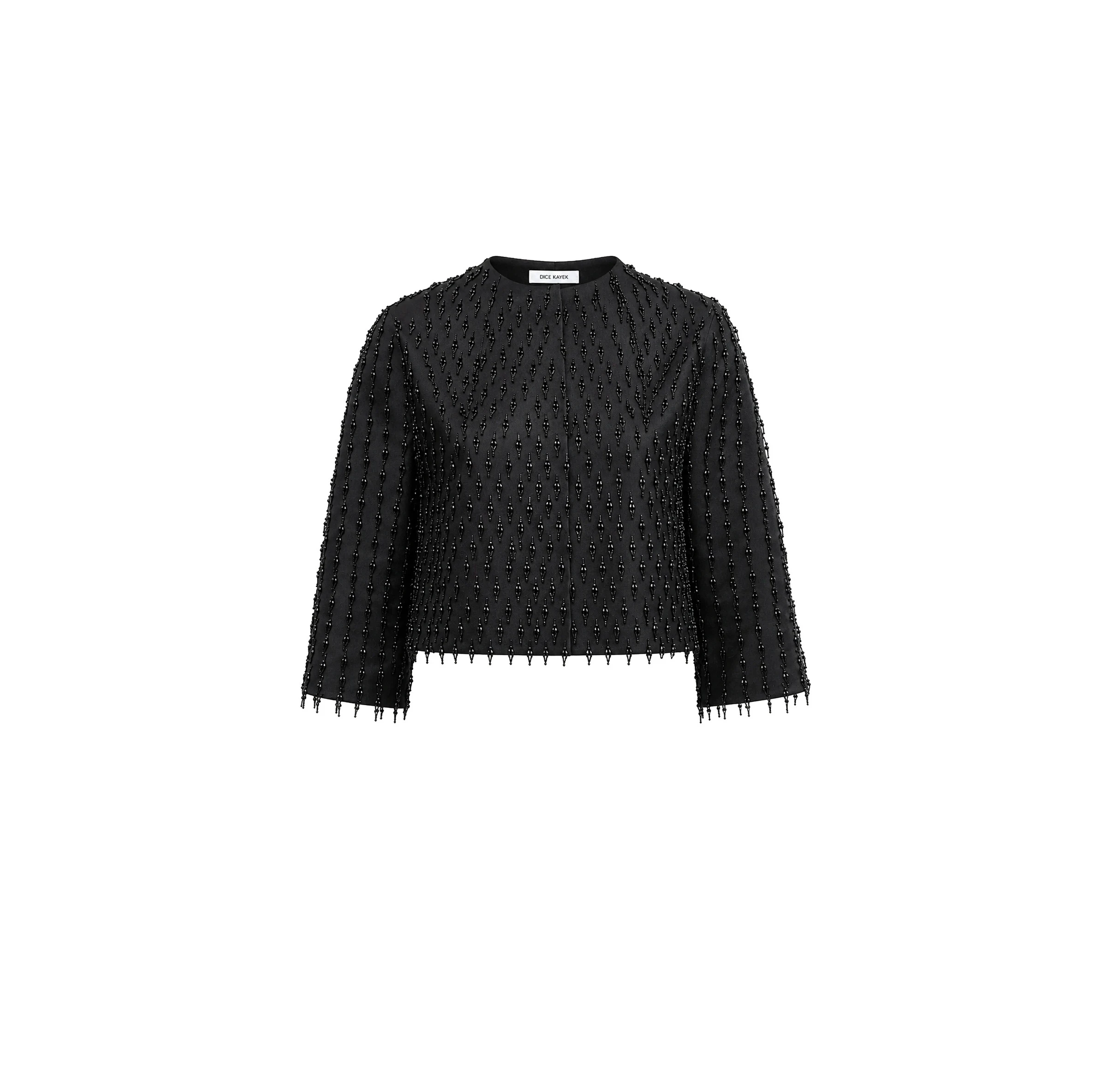 Dice Kayek Beaded Fringe Jacket in Black Dice Kayek Beaded Fringe Jacket in Black | Jackets | Coveti