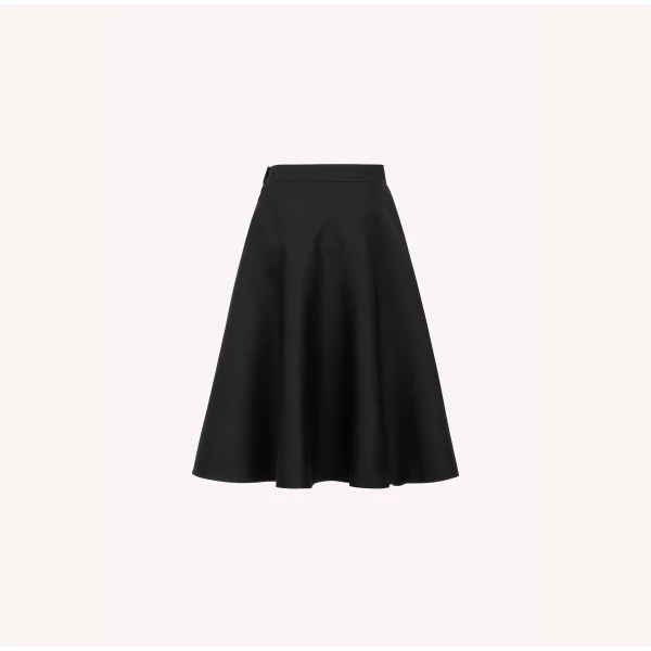 Dice Kayek Belted Sculptural Midi Skirt in Black | Midi Skirts | Coveti