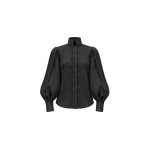 Dice Kayek Black Sculptural Balloon Sleeve Blouse | Blouse | Coveti