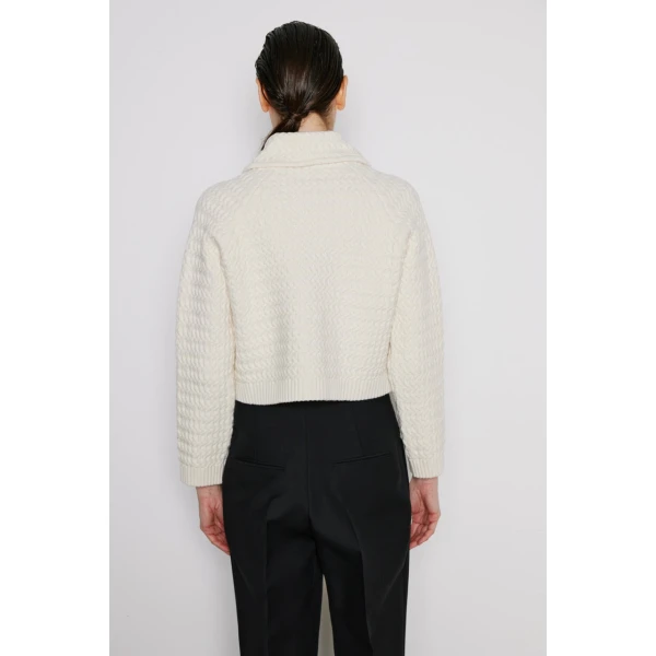 Dice Kayek Buttoned Cardigan in Off White | Cardigan | Coveti