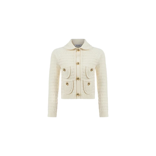 Buttoned Cardigan in Off White