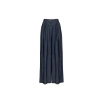 Dice Kayek Chambray Wide Leg Pants in Indigo | Wide leg pants | Coveti