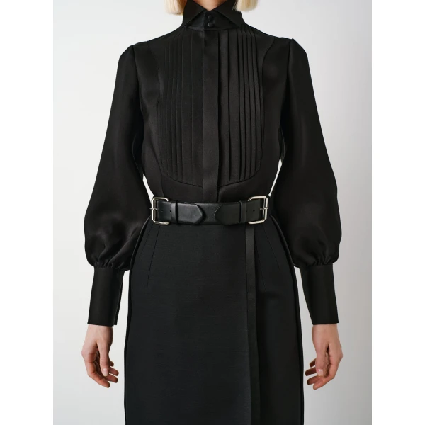 Dice Kayek Classic Tuxedo Shirt in Black | Shirts | Coveti