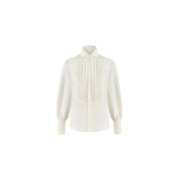 Classic Tuxedo Shirt in Off White