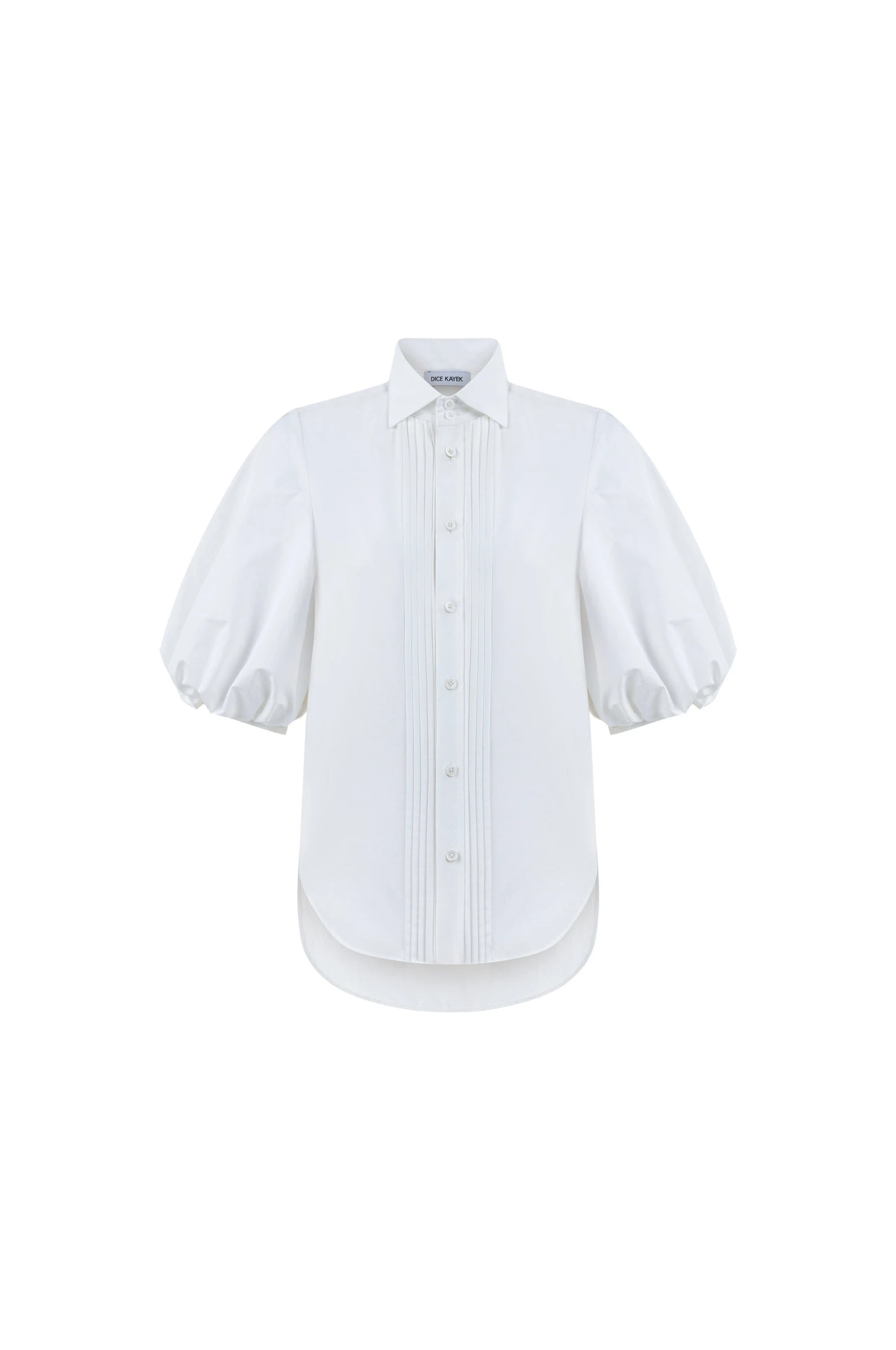 Dice Kayek Cotton Poplin Shirt with Structured High Collar in White Dice Kayek Cotton Poplin Shirt with Structured High Collar in White | Shirts | Coveti