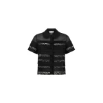Dice Kayek Cotton Voile Lace Panel Shirt in Black | Shirts | Coveti