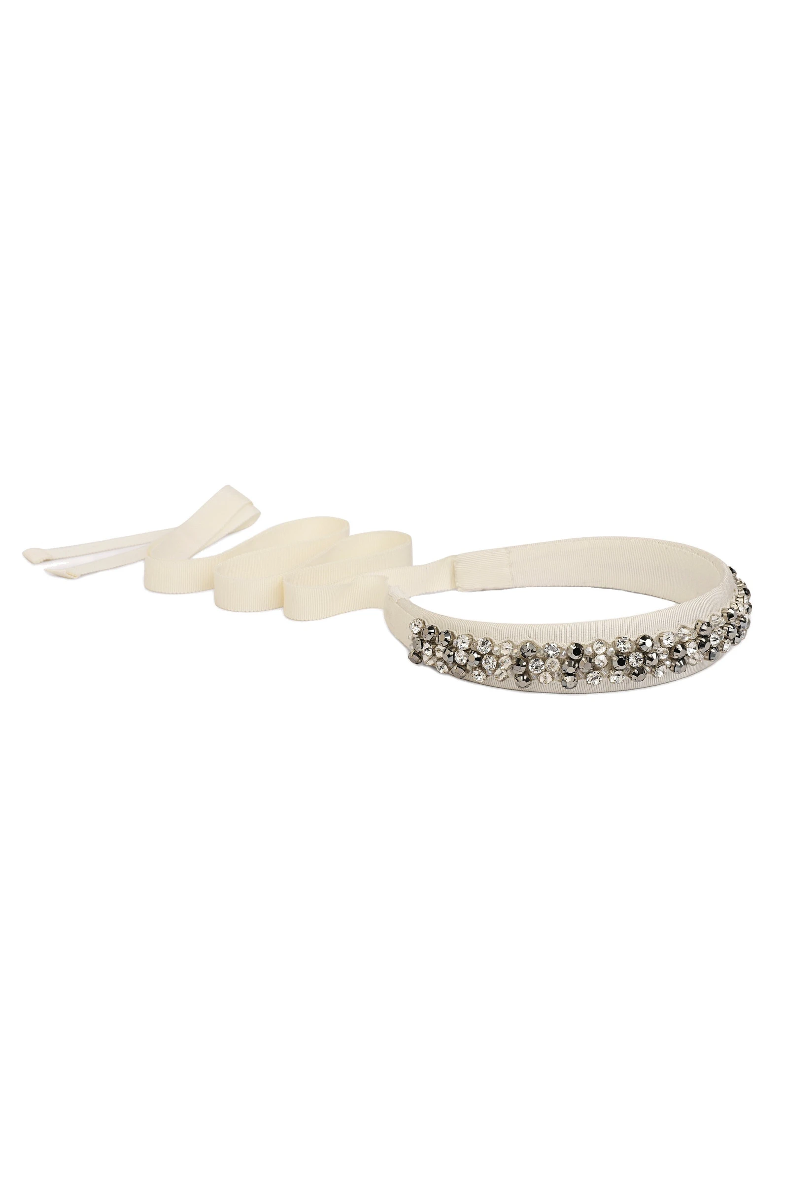 Dice Kayek Crystal Beaded Headband in White Dice Kayek Crystal Beaded Headband in White | Hair Accessories | Coveti