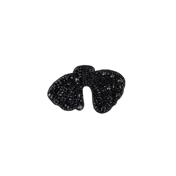 Dice Kayek Crystal-Embellished Big Bow Brooch in Black | Brooches & Pins | Coveti