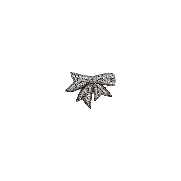 Crystal-Embellished Bow Brooch BR50029 in White