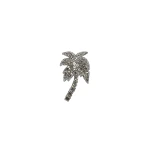 Dice Kayek Crystal-Embellished Palm Tree Brooch in White | Brooches & Pins | Coveti