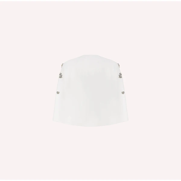 Dice Kayek Crystal-Embellished Structured Cape in Off White | Jackets | Coveti