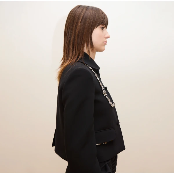 Dice Kayek Crystal Garland Jacket in Black | Jackets | Coveti