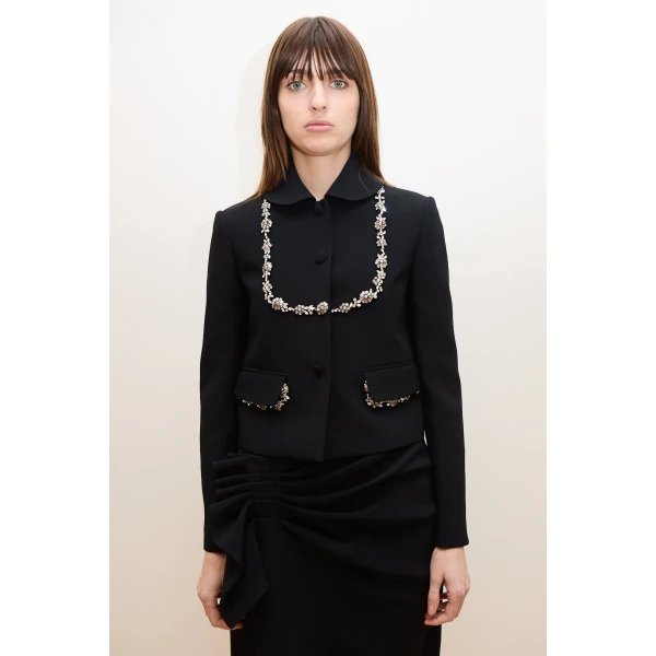 Dice Kayek Crystal Garland Jacket in Black | Jackets | Coveti