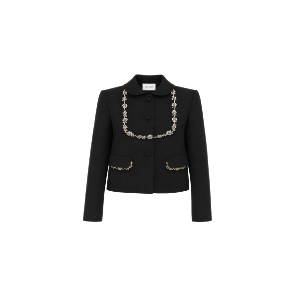 Dice Kayek Crystal Garland Jacket in Black | Jackets | Coveti