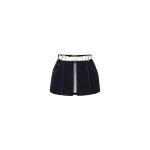 Dice Kayek Denim Skirt Belt with Contrast Stitching in Indigo | Denim Skirts | Coveti