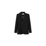 Dice Kayek Double-Breasted Jacket with Rose Detail in Black | Jackets | Coveti