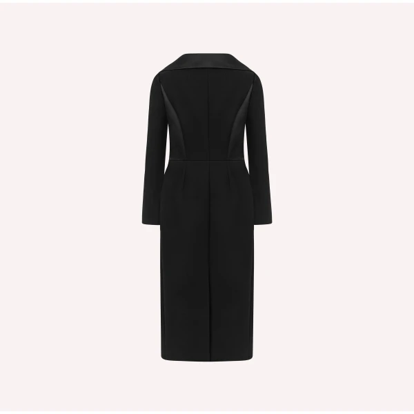 Dice Kayek Double-Breasted Midi Black Dress | Midi Dresses | Coveti