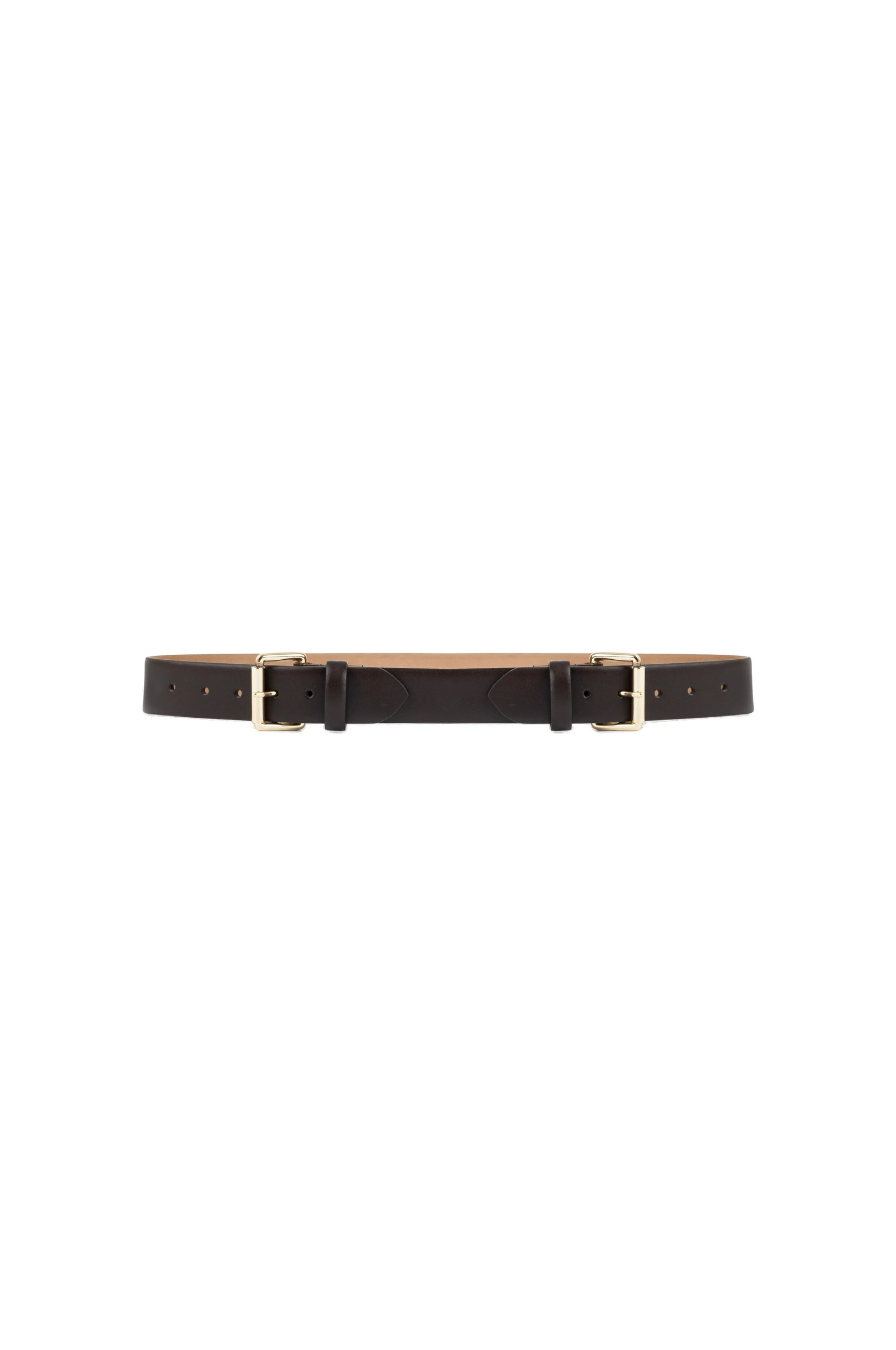 Dice Kayek Double Buckle Belt in Dark Brown Dice Kayek Double Buckle Belt in Dark Brown | Belts | Coveti