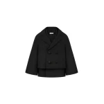 Dice Kayek Double-Layer Cape Jacket with Tailored Vest in Black | Jackets | Coveti