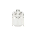 Dice Kayek Embellished Cotton Classic Shirt in White | Shirts | Coveti