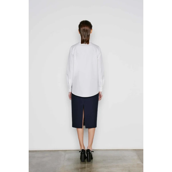 Dice Kayek Embellished Poplin Shirt in White | Shirts | Coveti