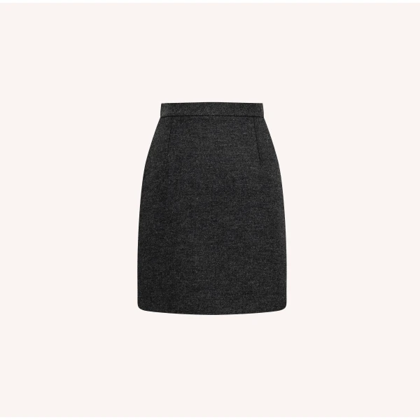 Dice Kayek Embellished Wool Mini Skirt in Grey Melange | Mini Skirts | Coveti