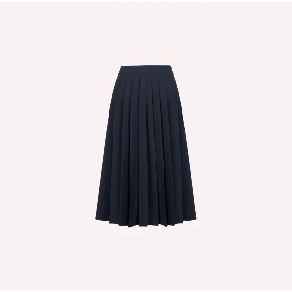 Dice Kayek Embellished Wrap Skirt with Pleated Back in Navy | Wrap Skirts | Coveti