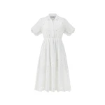 Dice Kayek Embroidered Cotton Midi Dress in White | Midi Dresses | Coveti
