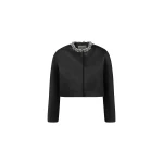 Dice Kayek Evening Jacket with Embellished Collar in Black | Jackets | Coveti