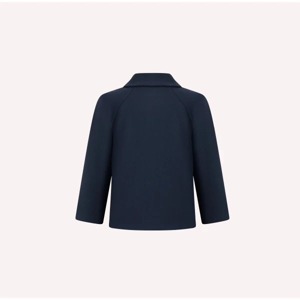 Dice Kayek Floral Embellished Cropped Jacket in Navy | Jackets | Coveti