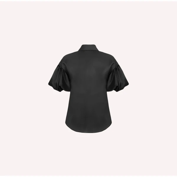 Dice Kayek Floral Embroidered Silk Shirt in Black | Shirts | Coveti
