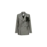 Dice Kayek Green Pied-de-Poule Wool Blazer | Blazers | Coveti