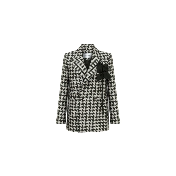 Dice Kayek Green Pied-de-Poule Wool Blazer | Blazers | Coveti