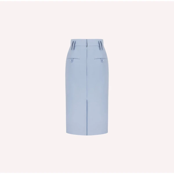 Dice Kayek High-Waisted Midi Pencil Skirt in Blue | Pencil Skirts | Coveti