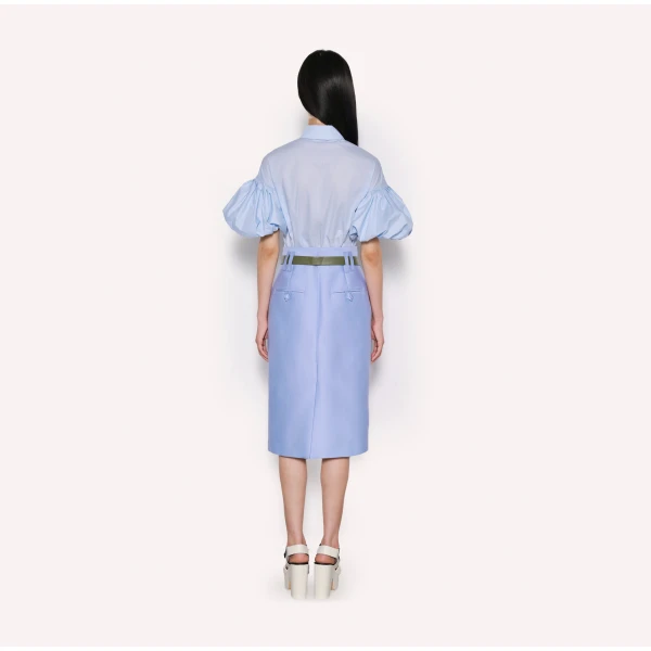 Dice Kayek High-Waisted Midi Pencil Skirt in Blue | Pencil Skirts | Coveti