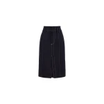 Dice Kayek Midi Pencil Skirt with Contrast Stitching in Indigo | Pencil Skirts | Coveti