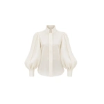 Dice Kayek Off White Sculptural Balloon Sleeve Blouse | Blouse | Coveti