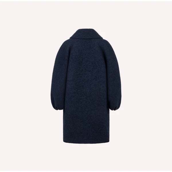 Dice Kayek Oversized Wool Blend Coat in Navy | Wool Coat | Coveti