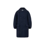 Dice Kayek Oversized Wool Blend Coat in Navy | Wool Coat | Coveti